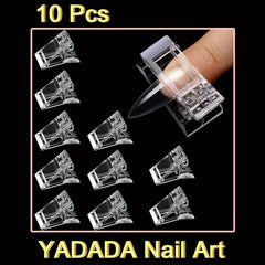 10 Nail Clips For Polygel Fingernail Extension Forms Tips With Acrylic Clippers