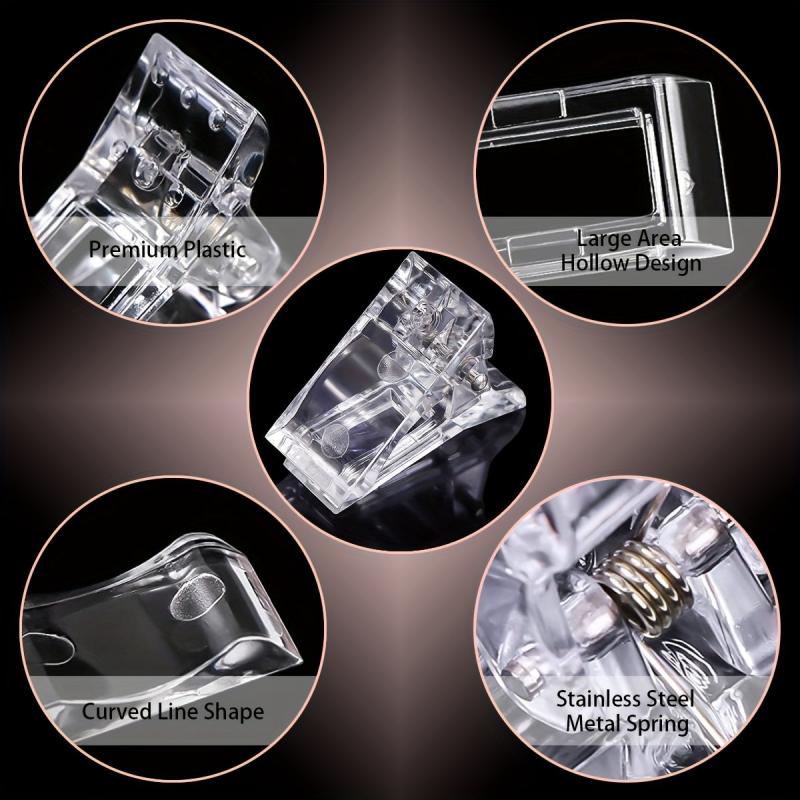 10 Nail Clips For Polygel Fingernail Extension Forms Tips With Acrylic Clippers
