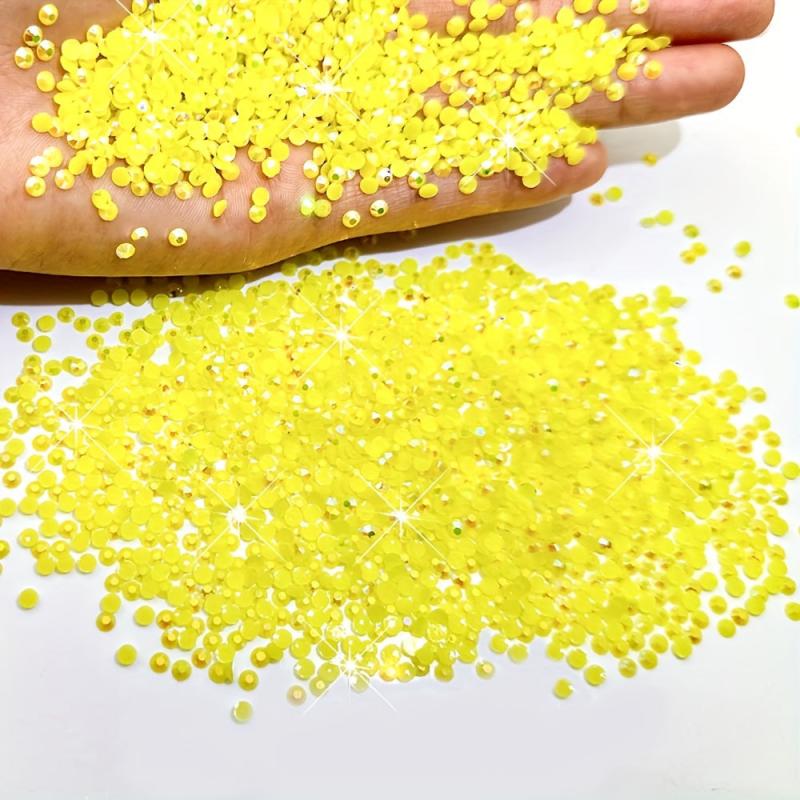 1000 Pcs Lemon Yellow Resin Rhinestones Nail Art Decoration