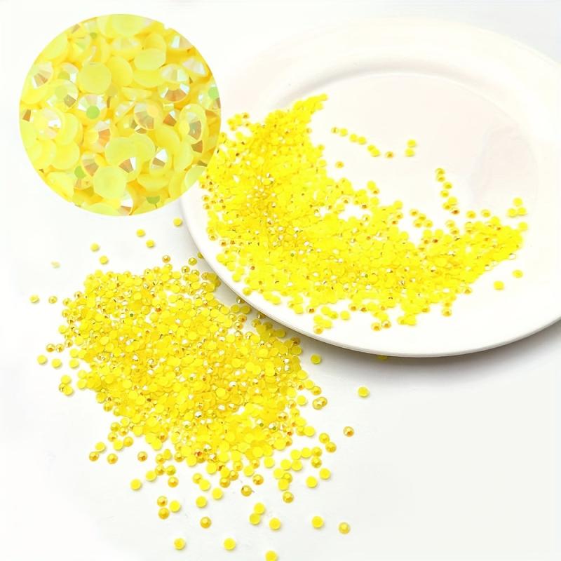 1000 Pcs Lemon Yellow Resin Rhinestones Nail Art Decoration