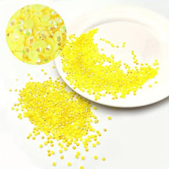 1000 Pcs Lemon Yellow Resin Rhinestones Nail Art Decoration