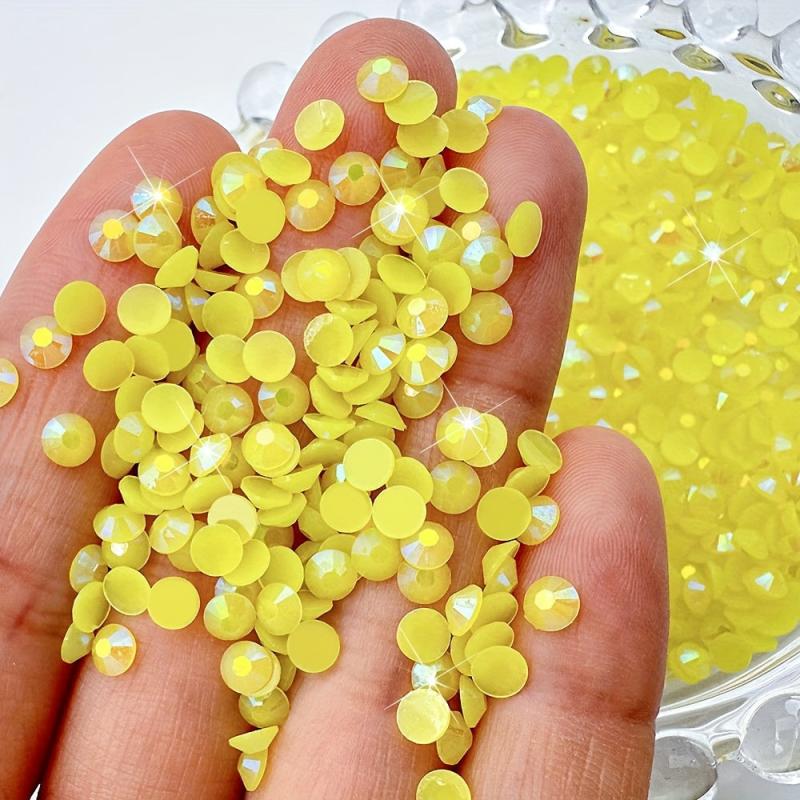 1000 Pcs Lemon Yellow Resin Rhinestones Nail Art Decoration
