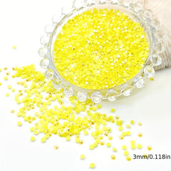 1000 Pcs Lemon Yellow Resin Rhinestones Nail Art Decoration