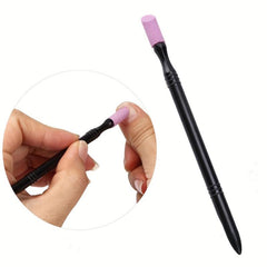 Nail Stick Pen Washable Durable Nail File Cuticle Pusher Tool