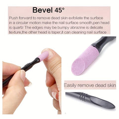Nail Stick Pen Washable Durable Nail File Cuticle Pusher Tool