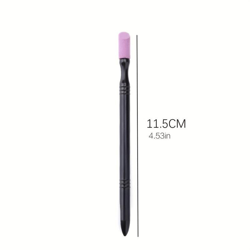 Nail Stick Pen Washable Durable Nail File Cuticle Pusher Tool