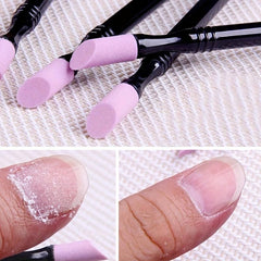 Nail Stick Pen Washable Durable Nail File Cuticle Pusher Tool