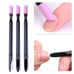 Nail Stick Pen Washable Durable Nail File Cuticle Pusher Tool