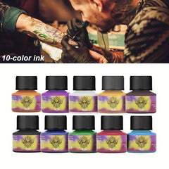 10pcs Tattoo Ink Set Professional Pigment Long Lasting Tattoo Supplies