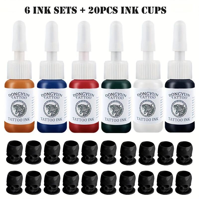 6pcs Tattoo Ink Set Professional Long Lasting Tattoo Painting Supplies