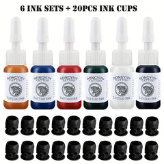 6pcs Tattoo Ink Set Professional Long Lasting Tattoo Painting Supplies