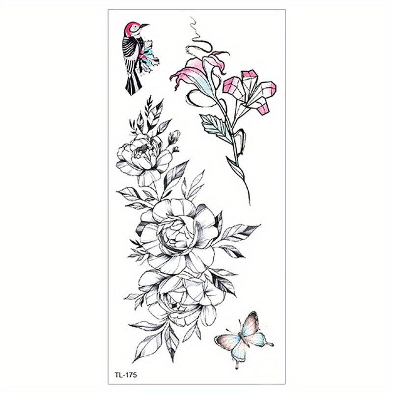 Waterproof Amy Ink Flower Tattoo Sticker Arm Tattoo