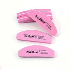 10pcs Mini Half Moon Sponge Nail Buffer Portable Nail Polishing Tool