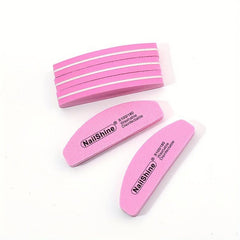 10pcs Mini Half Moon Sponge Nail Buffer Portable Nail Polishing Tool