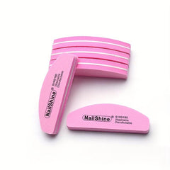 10pcs Mini Half Moon Sponge Nail Buffer Portable Nail Polishing Tool