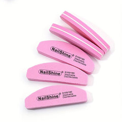10pcs Mini Half Moon Sponge Nail Buffer Portable Nail Polishing Tool
