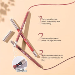 Waterproof Brown Lip Liner Long Lasting High Pigment Smooth Texture