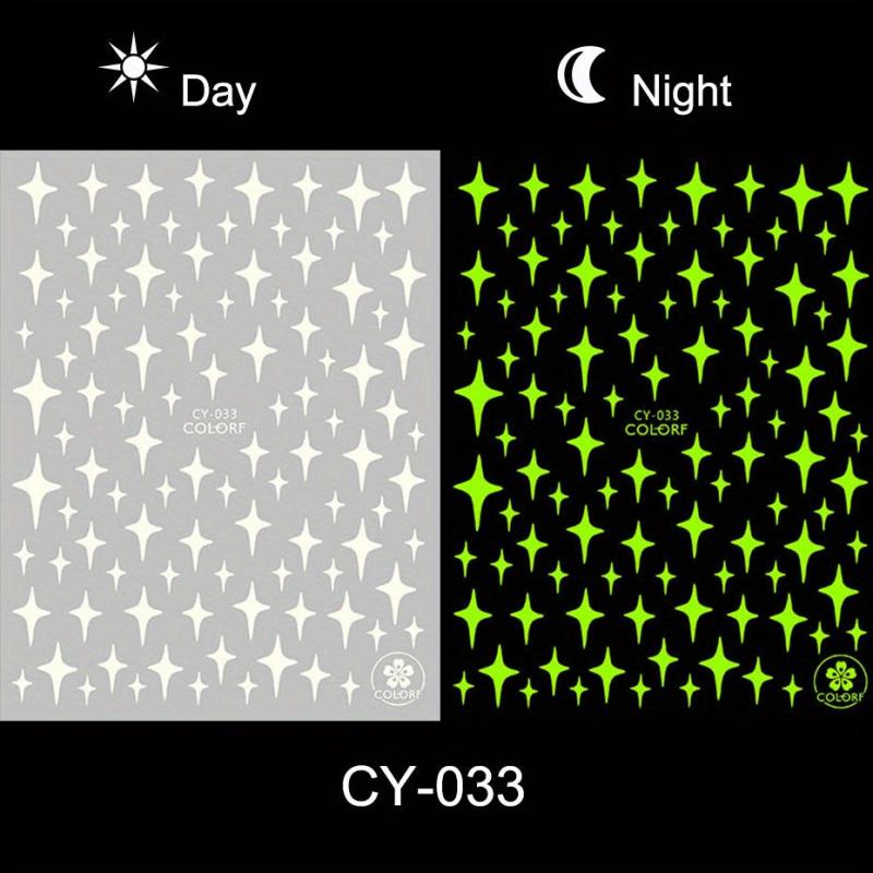 6 Sheets 3D Luminous Flower Nail Art Stickers Self Adhesive Decals