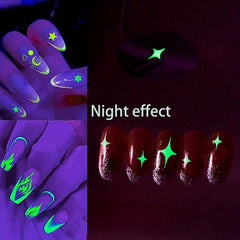 6 Sheets 3D Luminous Flower Nail Art Stickers Self Adhesive Decals