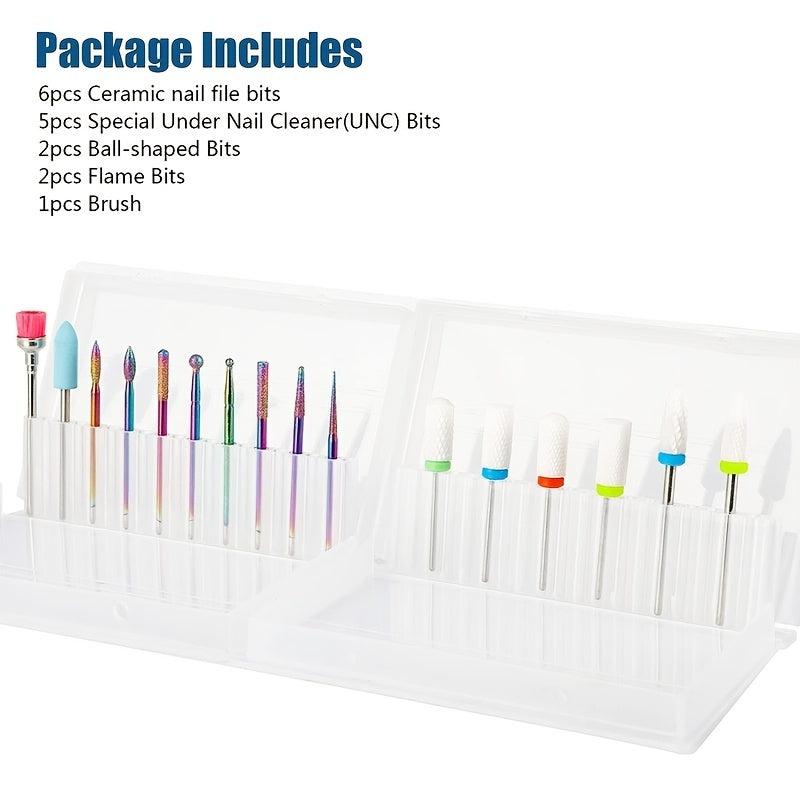 19Pcs Nail Art Set w/ Dead Skin Remover Tool Nail Machine Accessories