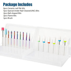 19Pcs Nail Art Set w/ Dead Skin Remover Tool Nail Machine Accessories