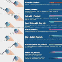 19Pcs Nail Art Set w/ Dead Skin Remover Tool Nail Machine Accessories