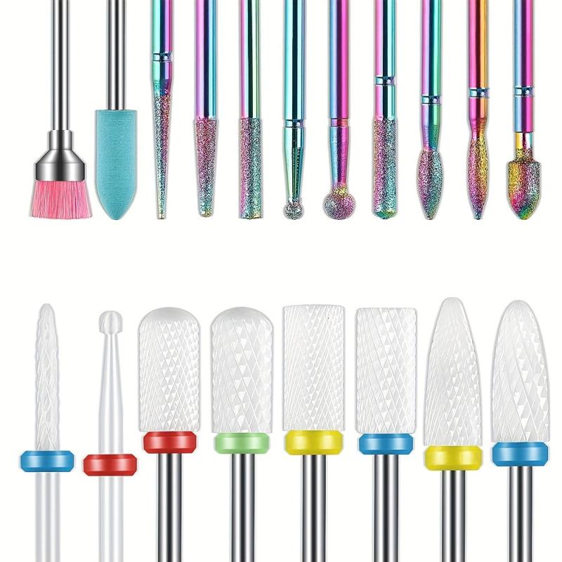 19Pcs Nail Art Set w/ Dead Skin Remover Tool Nail Machine Accessories