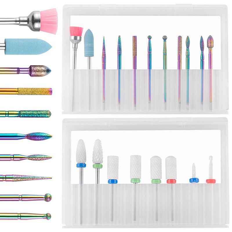 19Pcs Nail Art Set w/ Dead Skin Remover Tool Nail Machine Accessories