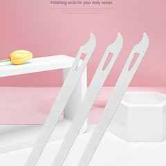 Stainless Steel Nail File Double Sided Buffer Manicure Nail Art Curved Tip