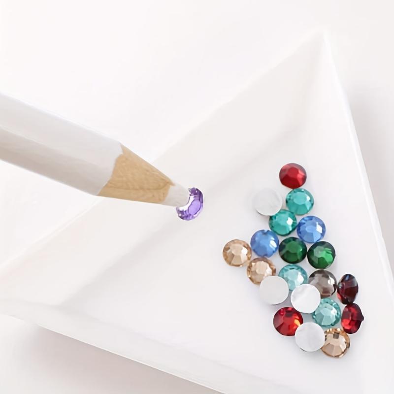 5 Pcs Nail Arts Spots Drill Tool Triangle Plate Jewelry Box