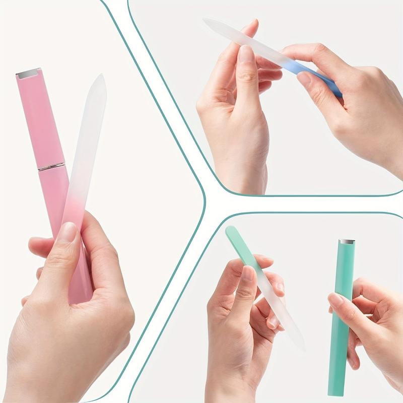 3 Pcs Glass Nail File Fingernail Files For Natural Nail Professional Manicure
