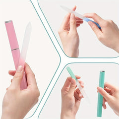 3 Pcs Glass Nail File Fingernail Files For Natural Nail Professional Manicure