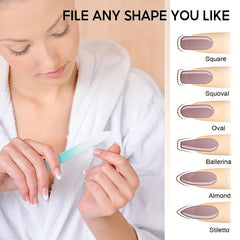 3 Pcs Glass Nail File Fingernail Files For Natural Nail Professional Manicure