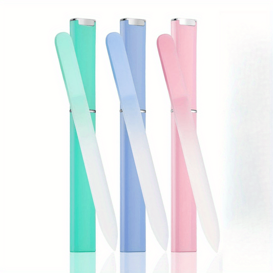 3 Pcs Glass Nail File Fingernail Files For Natural Nail Professional Manicure