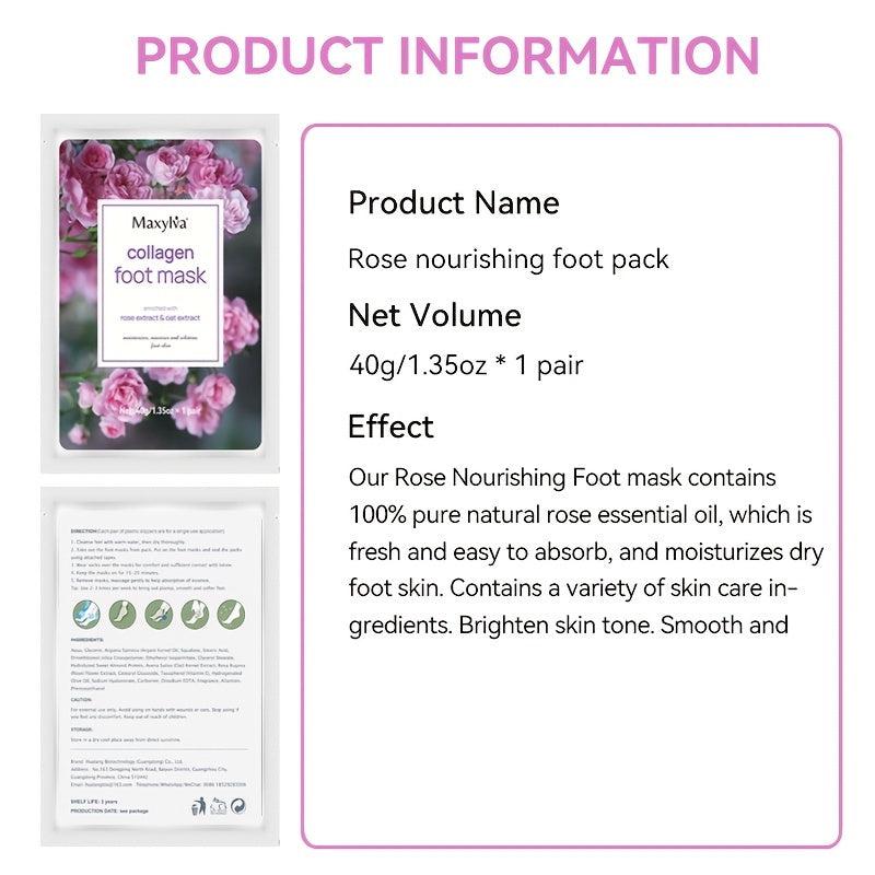 Rose Foot Mask Nourishing Whitening Hydrating Moisturizing