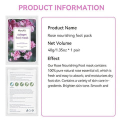 Rose Foot Mask Nourishing Whitening Hydrating Moisturizing