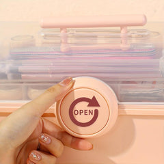 Large Pink Storage Box for Cosmetics and Nail Polish, Dust Proof