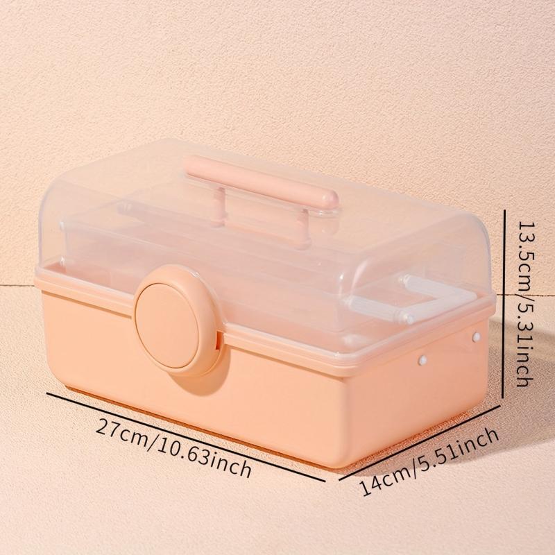 Large Pink Storage Box for Cosmetics and Nail Polish, Dust Proof