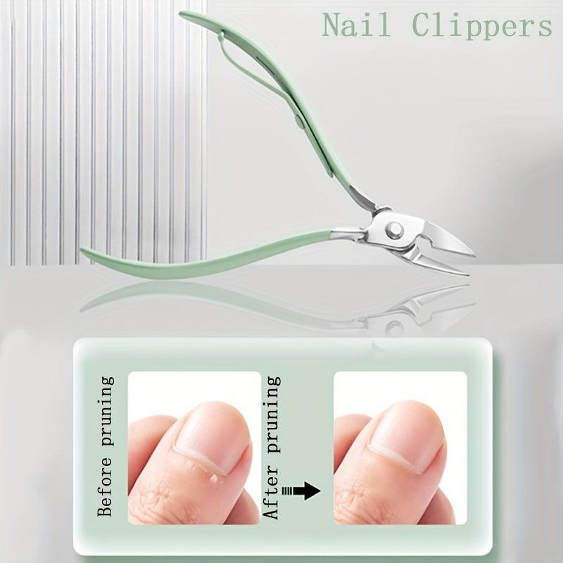 Manicure Set Nail Clipper with File Exfoliating Gift 16 Pc Set Green