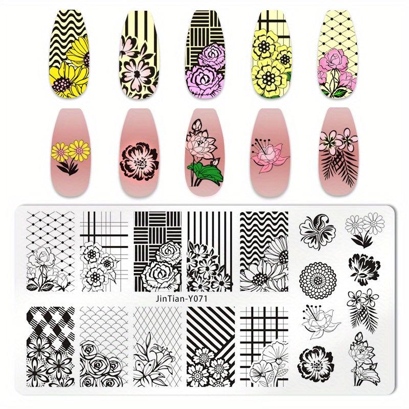 Unicorn Flower Animal Nail Art Stamping Plates Set of 12