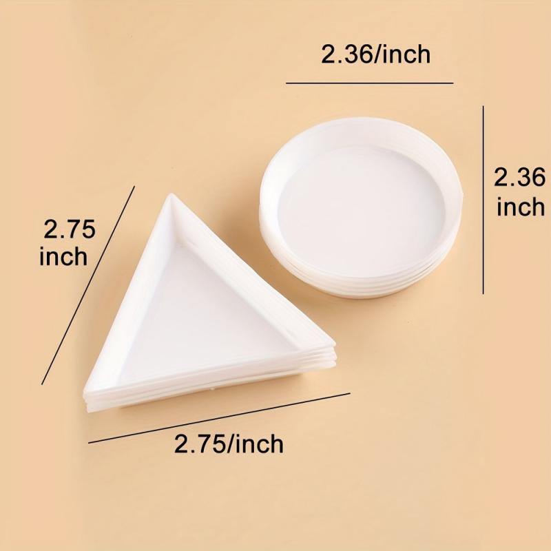 DIY Nail Art Manicure Accessories Triangular Tray Rhinestone Diamond Pink