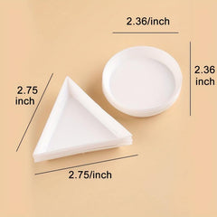 DIY Nail Art Manicure Accessories Triangular Tray Rhinestone Diamond Pink