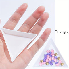 DIY Nail Art Manicure Accessories Triangular Tray Rhinestone Diamond Pink