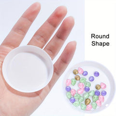DIY Nail Art Manicure Accessories Triangular Tray Rhinestone Diamond Pink