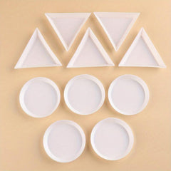 DIY Nail Art Manicure Accessories Triangular Tray Rhinestone Diamond Pink
