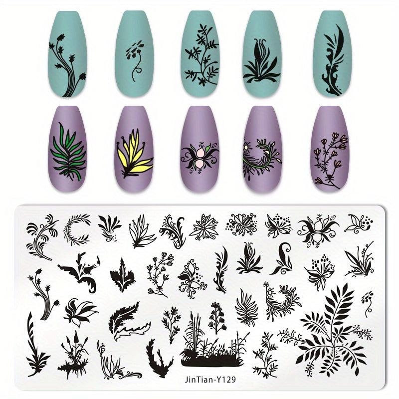 Stainless Steel Nail Stamping Plates Bowknot Plants Image Stamp Template Nails