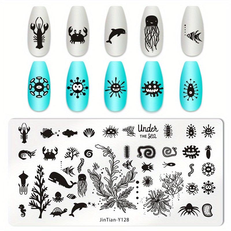 Stainless Steel Nail Stamping Plates Bowknot Plants Image Stamp Template Nails