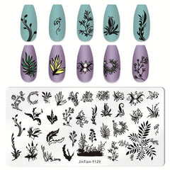 Stainless Steel Nail Stamping Plates Bowknot Plants Image Stamp Template Nails