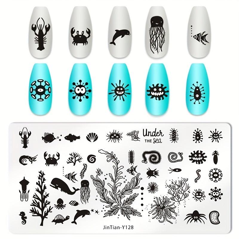 Stainless Steel Nail Stamping Plates Bowknot Plants Image Stamp Template Nails