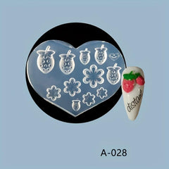 Heart Strawberry Cat Flower Cookie Silicone Nail Decoration Mold